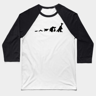 Ice Age Sid the Sloth Evolution Black Baseball T-Shirt